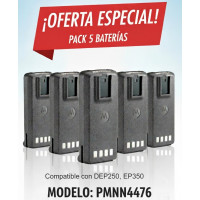 Pack de 5 Baterias  Ion Litio PMNN4476 para DEP250 y Ep350. Motorola