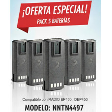 Pack de 5 Baterias Alta Capacidad Motorola para DEP450 NNTN4497